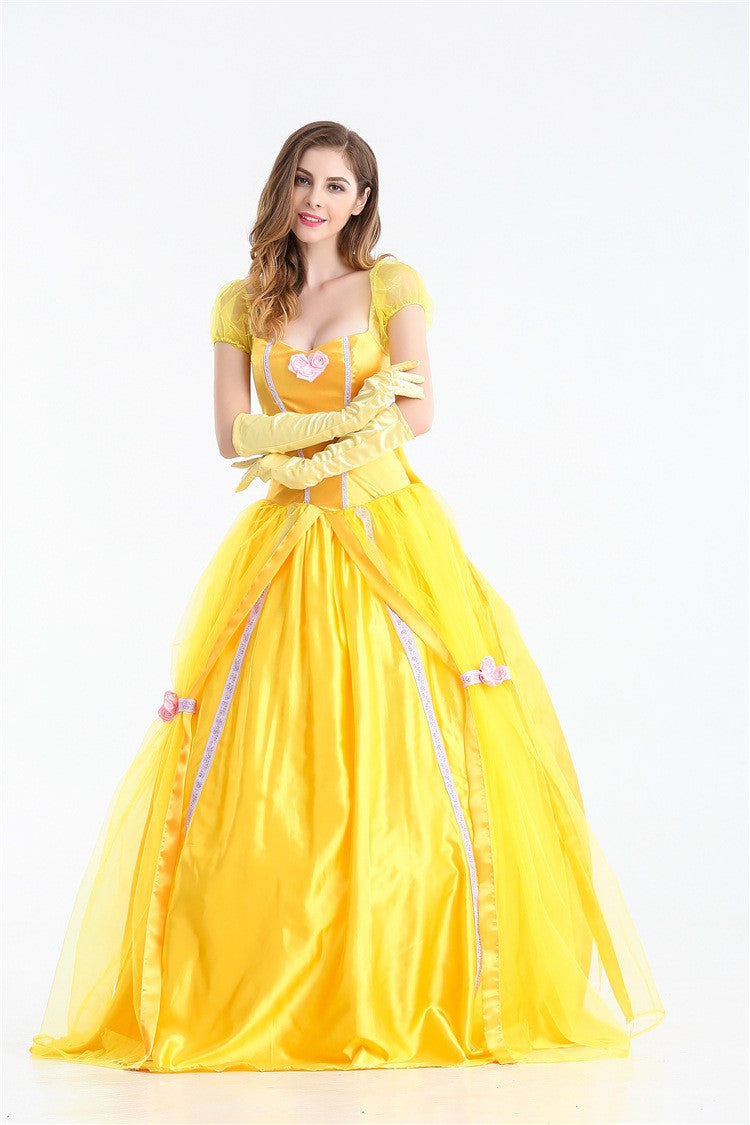 Halloween Costume Belle Princess Dress Adult Beauty and Beast Anime Belle Dress Cosplay Performance Women Birthday Gifts
