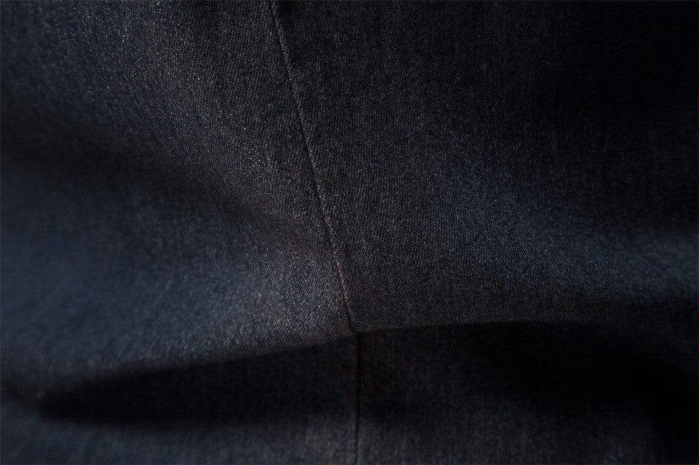 Men's casual solid - color long - sleeve denim shirt, a fashionable and versatile breathable cotton coat.