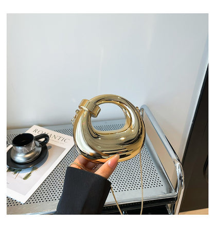 Fashion Crescent Mini Acrylic Chain Evening Bag for Women, Shoulder and Crossbody Bag