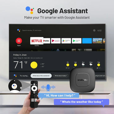 Smart TV Box 8GB 128GB Android 14 ATV Allwinner H313 Google Assistente Vídeo 8K 4k HDR10 Media Player T1 Box de TV Super Rápido
