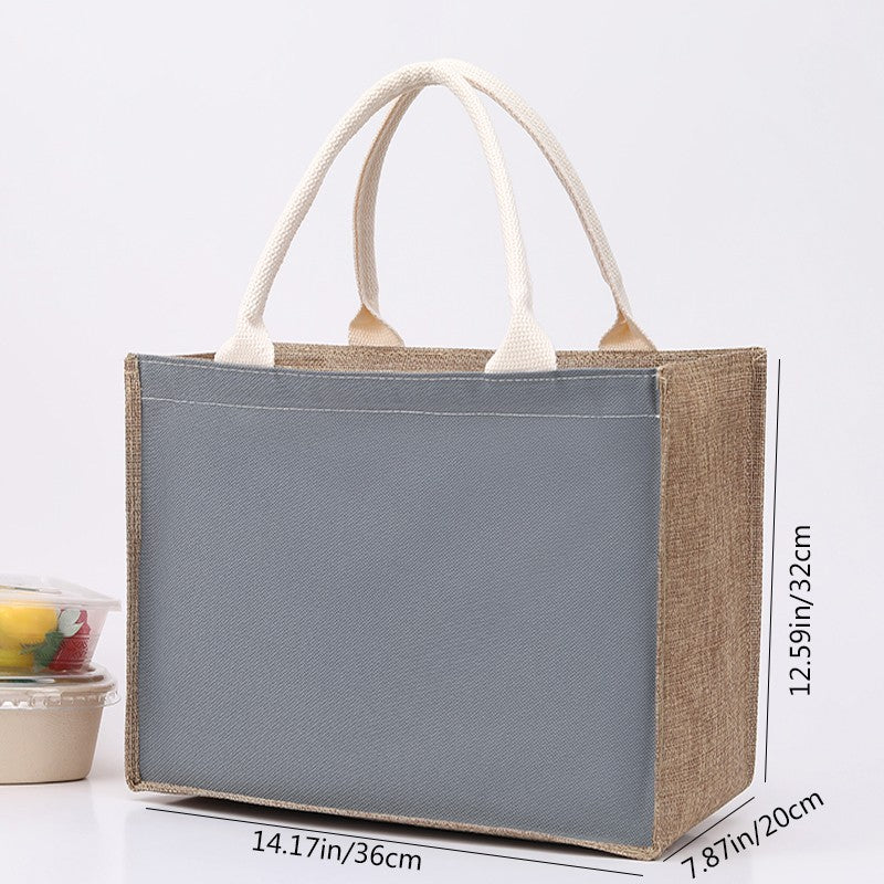 Simple solid color zipper shopping bag  reusable   travel tote bag