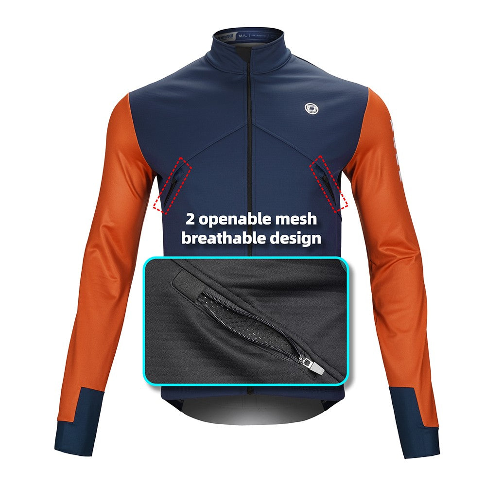 DAREVIE Cycling Men's Jacket WindProof Fleece Pro Cycling Jackets Longsleeve Warm Soft Brushed Pro Breathable Bicycle Clothing