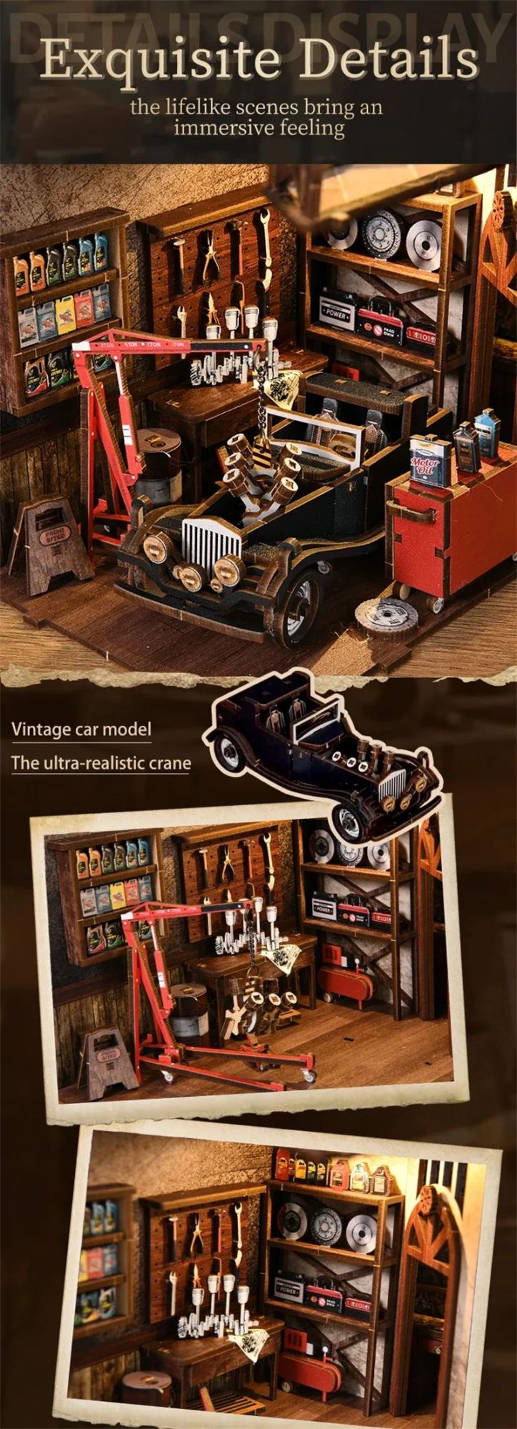 Retro DIY De Madeira Recantos de Livros Figuras Kits de Miniaturas Caixa Surpresa Oficina de Reparos de Artesanato Estante Decoração de Aparadores