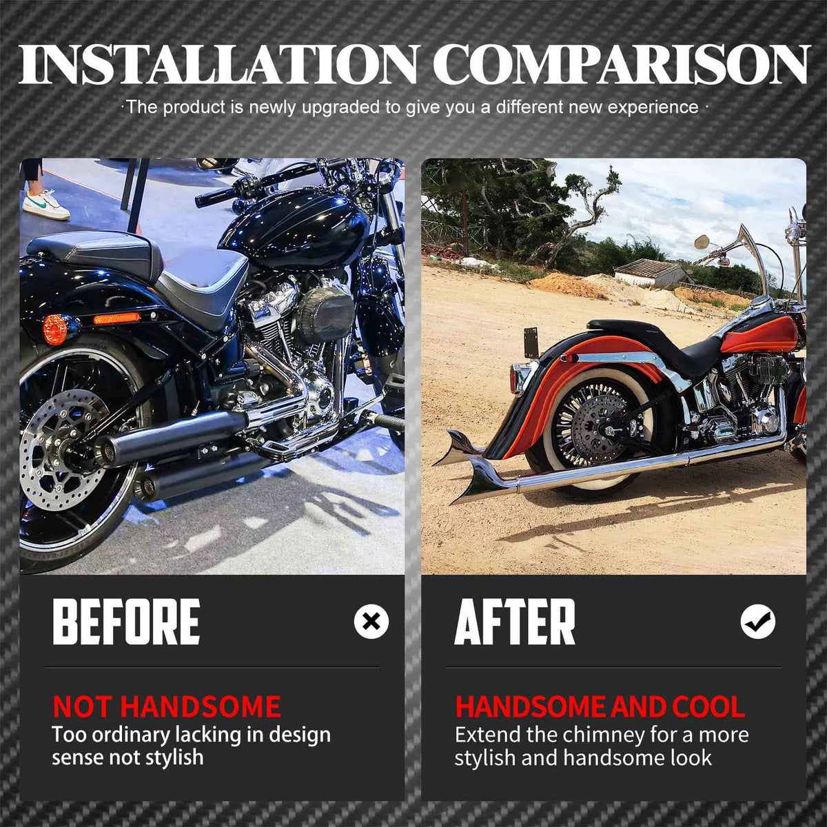 Motorcycle Chrome Dual Exhaust System For Harley Softail Breakout FXSB 2013-2016 Fatboy FLSTF 2005-2017 Night Train FXSTB 07-09