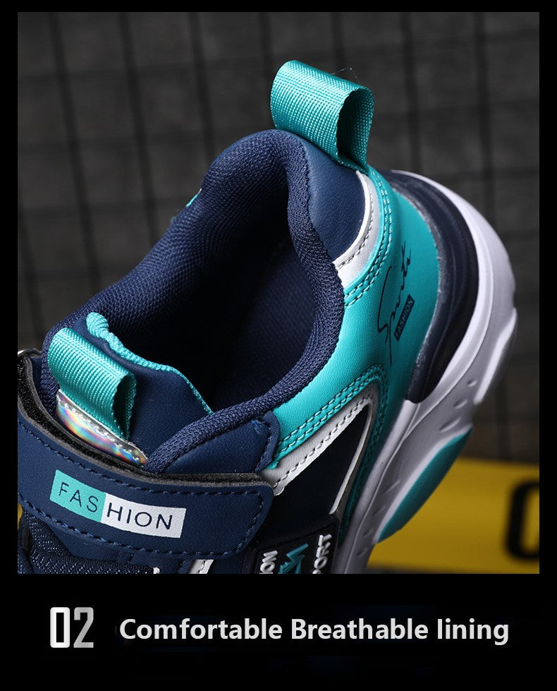 New Children's Leather Casual Shoes For Boy Girls Sneakers Breathable Kids School Walking Non-slip Sport Running Shoes Outdoor