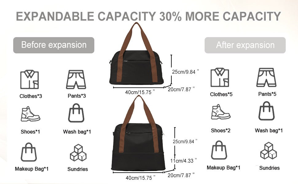 Cabin Bag 40x20x25 Ryanair, 45x36x20 Large Maximum Hand Luggage for Men and Women, Sports Tote Weekender Bag, Travel Duffel Bag