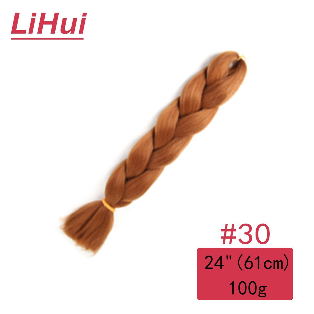 Cabelo Sintético Trança Jumbo 24 Polegadas Ombre Jumbo Extensão de Cabelo para Mulheres Tranças DIY Roxo Rosa Amarelo Cinza Lihu