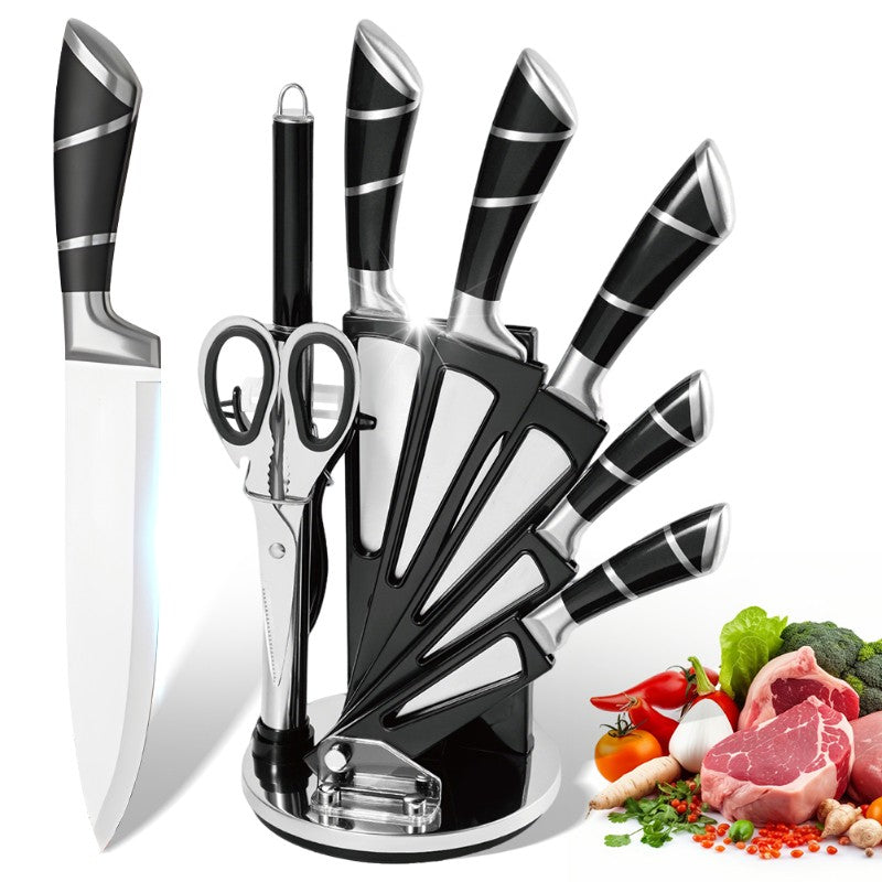 ZENG Conjunto de Facas de Cozinha 9 peças Aço Inoxidável Afiadas Facas de Chef Antiaderentes com Afiador para Cortar Fatiar Picar