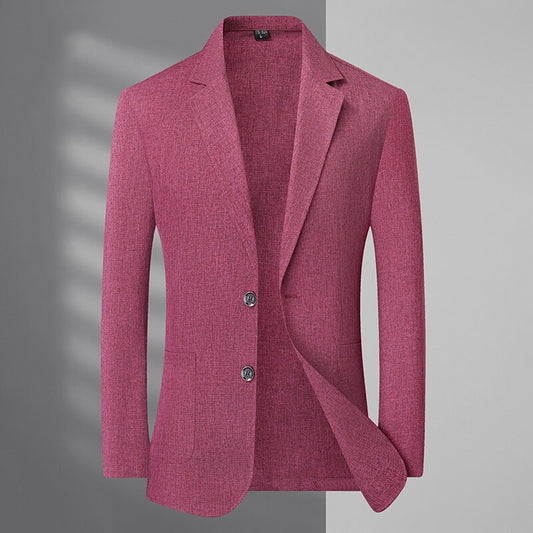 A fashionable and stylish men's sun-protective suit with a linen collar and two buttons, along with a sun-protective jacket