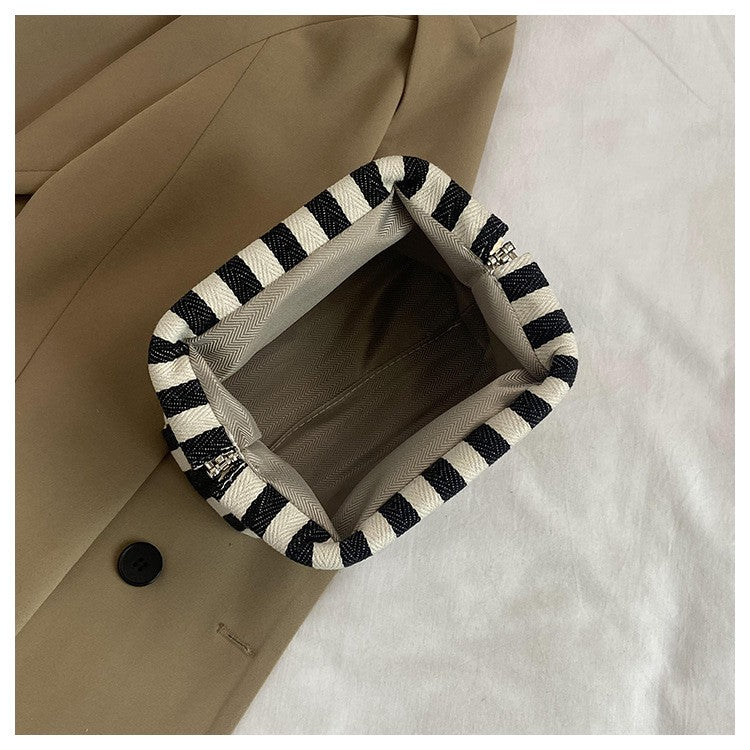 Summer Woven Crochet Purses for Women Beach Clutch Handbags 2025 Dumpling Hobo Casual Colorblock Bag Ladies Ruched Cloud Purse