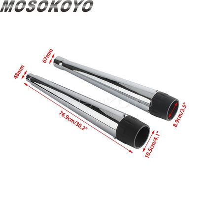 Motorcycle Tappered Slip-On Exhaust Pipe For Harley Touring Street Road Electra Glide Road King FLHR FLHX FLTRX FLHTK 2017-2023