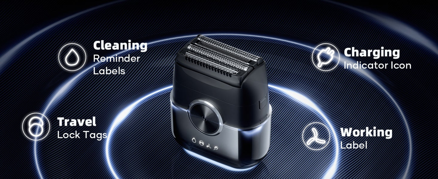 KENSEN S26 Electric Shaver for Men 4D Floating Blades Foil Shavers Waterproof 8000RPM Beard Trimmer Portable Mini Electric Razor