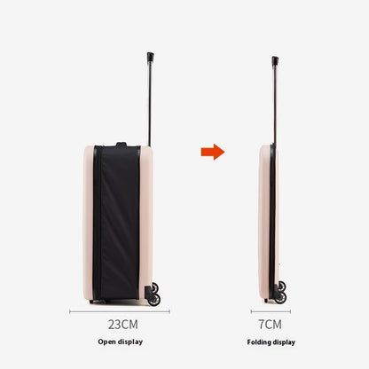 Foldable Upright Luggage Portable Business Travel Suitcase 20/24 Inch - Compact Foldable Carry-On for Easy Storage And Transport