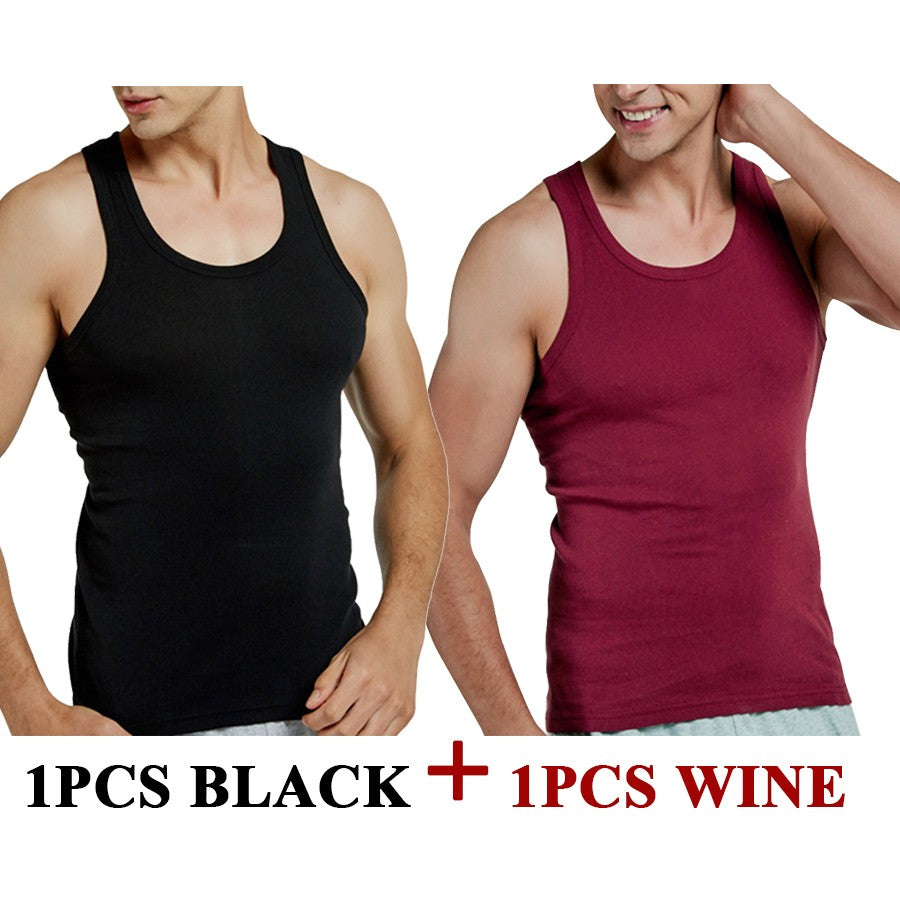 Tank Tops Men 2025 Summer 100% Cotton Cool Fitness Vest Sleeveless Tops Gym Slim Colorful Casual Undershirt Male 7 Colors 1PCS