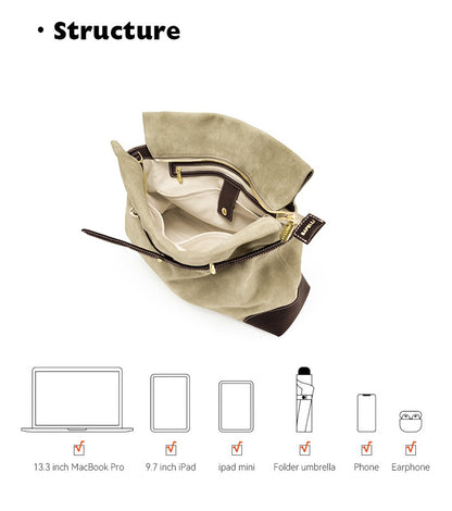 ?Genuine Suede Women's Bag Large Capacity Crossbody Underarm Tote for Commuting Multi-functional Hobo Bag