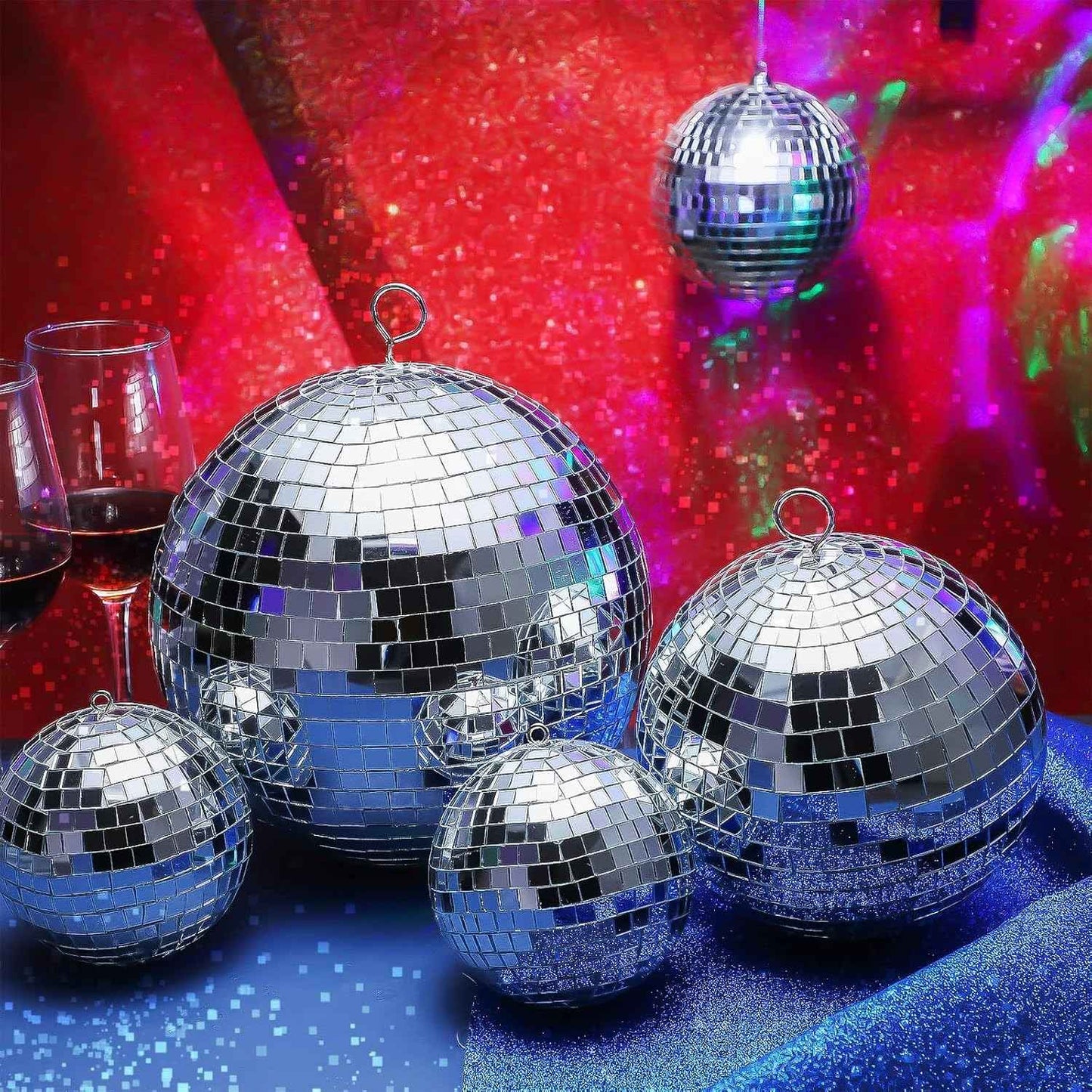 3-15cm Silver Ball Christmas Decoration Hanging Christmas Tree Pendant Ornament Party for Home Decor Xmas New Year Accessories