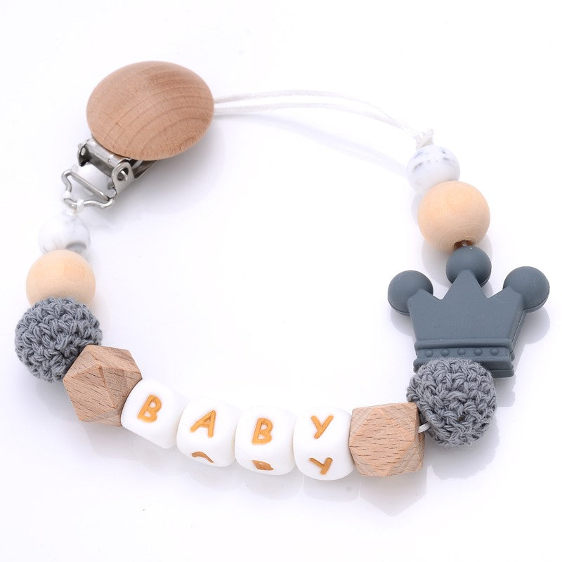 New 5 Colors Baby Teether Handmade Making Pacifier Clips  Holder Chains Silicone Pacifier Chain Clip Baby Teething Chain