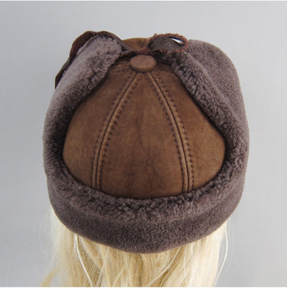 Chapéu Unissex De Lã E Pele Genuína, Novo, Inverno, Quente, Aviador, Russo Ushanka Com Abas Para As Orelhas, Couro Bovino Grosso, Quebra-Neve, Boné De Beisebol