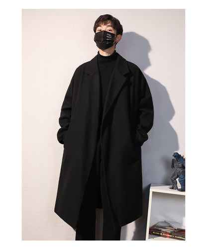Men's Winter luxury Cardigans Trench Male Black Wool Overcoat Coat Black Long Padding Coat Men's Clothes Jac Windbreaker For Men