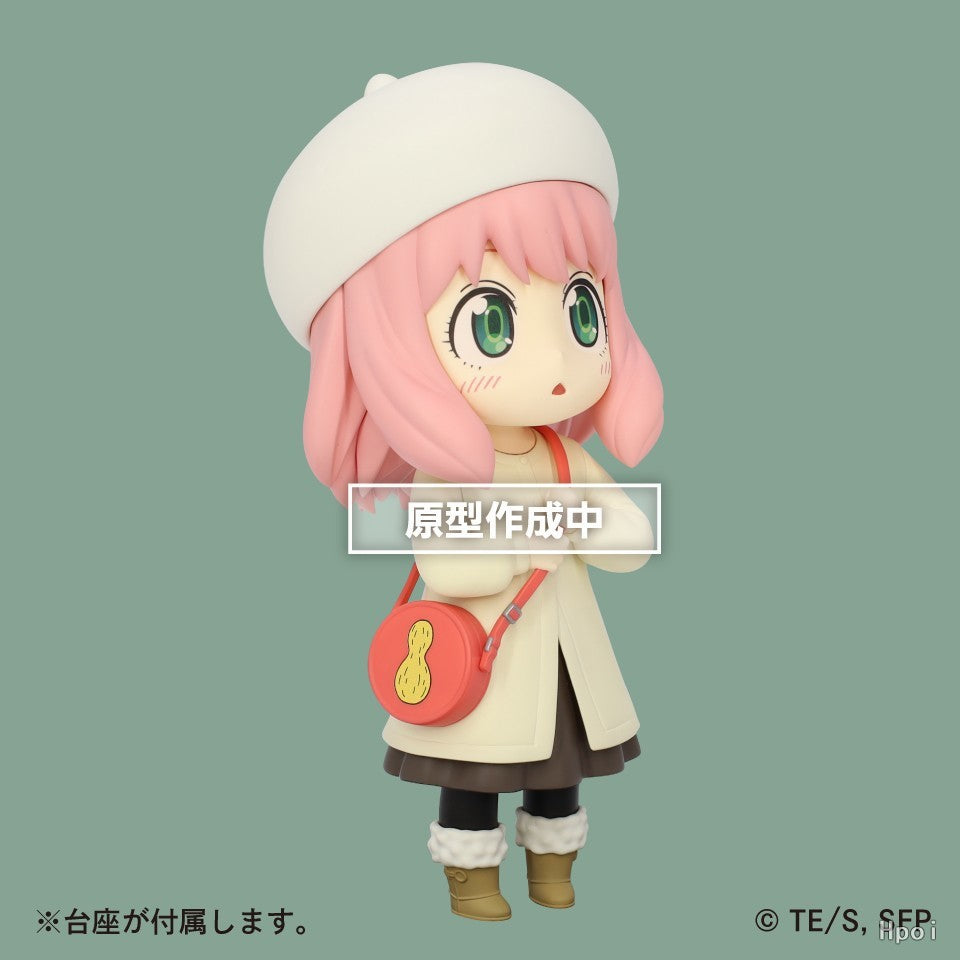 15CM Anime SPY Family Anya Forger Figura 4 Roupas de Inverno Chapéu Vestir-se Fofo Modelo de Pé Brinquedo Presente Coleção Boneco de Ação