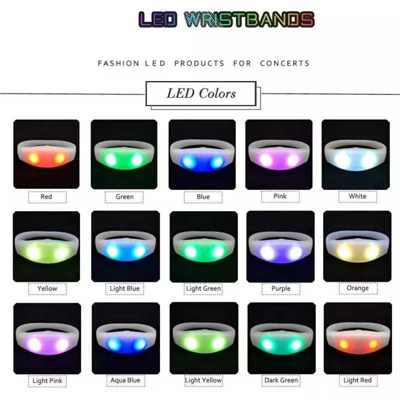 43Keys 1000 Meters 10 Area 15 RGB Remote Controller DMX Function LED Bracelets 100/2000PCS Wristband Wedding Party