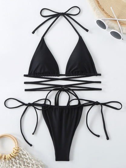 Sexy Micro Bikini 2025 Criss Cross Swimwear Bandage Woman Swimsuit Female Thong Bikinis Set 2 Piece Women Bathing Suit Beachwear