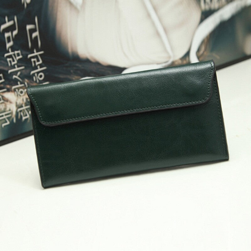Women Leather Slim Clutch Bag Long Wallet Female Handbag Luxury Genuine Leather Wallets Coin Purses Ladies Card Holder Bolsos