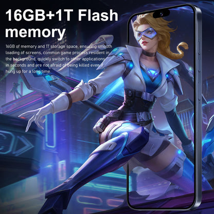 2026 Novo i16 Pro Max 6.8 polegadas HD 4K Android 14 16GB+1TB Bateria 6800mAh 4G 5G Dual SIM WiFi GPS Hot