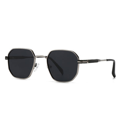 New European and American Style Men's Aviator Glasses, Retro Metal Square Frame Sunglasses, Cross-Border Ready Stock 1435