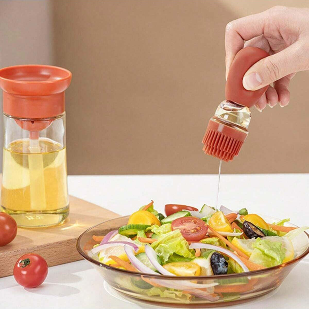 Measurable Seasoning Container Oil Bottle Kitchen Silicone Quantitative Outdoor with Brush Barbecue Spray Bottle Cooking Tools