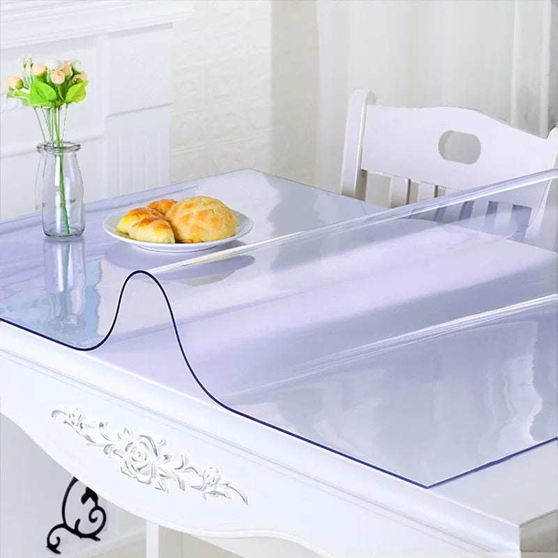 Transparent PVC Tablecloth Waterproof Kitchen Tablecloth Pad Glass Soft Cloth Tableclot Oil-Proof Table Mat Table Cover