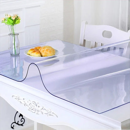 Transparent PVC Tablecloth Waterproof Kitchen Tablecloth Pad Glass Soft Cloth Tableclot Oil-Proof Table Mat Table Cover