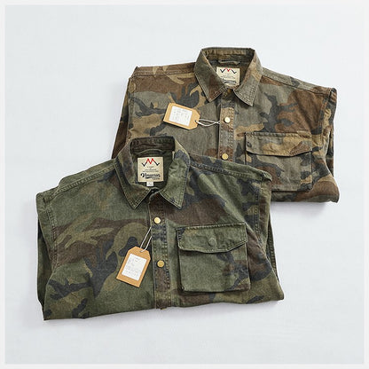 Casual cargo shirt camouflage coat fall new men's coat large pocket function stylish outdoor jacket