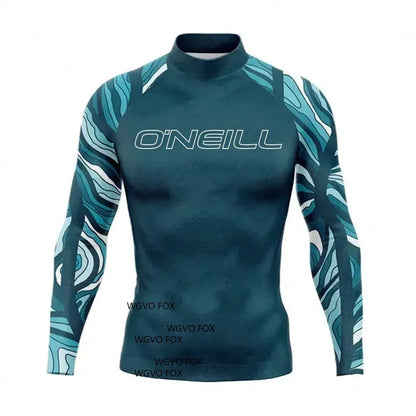 2025 Hot Men's long Sleeve Surfing Shirt Champion Rashguard For Surf Sportswear Beach UV Swimwear UPF50 Clothe