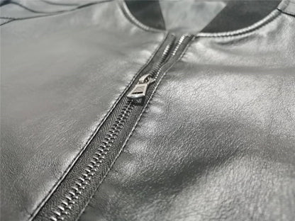 Men's Leather Jacket Bomber Motorcycle Jacket Men Fashion Causal Solid Moto Biker PU Baseball Leather Outerwear Plus Size 7Xl