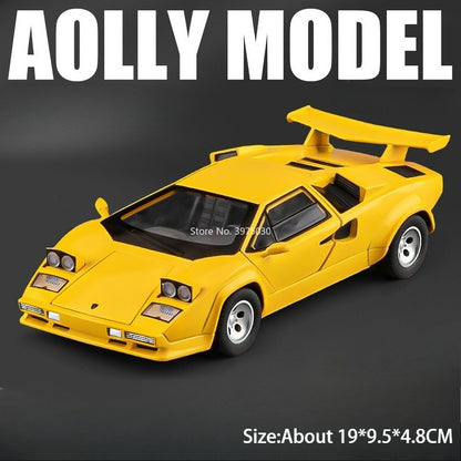 1:24 Lambor Countach LP500S Models Cars Toy Alloy Diecast Doors Opened Supercar with Pull Back Miniature Vehicle Kids Best Gifts