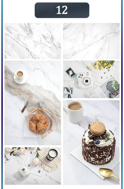 Marble Photography Backdrops 57*87CM 2 Sided Wood Grain Photo Background Wallpaper Studio Waterproof Products Photographic Props
