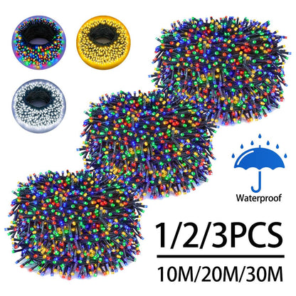 220V LEDs Twinkling Fairy Lights String 1/2/3Packs Holiday Christmas Tree Lawn Night Party Decorative Light Only EU Power Plug