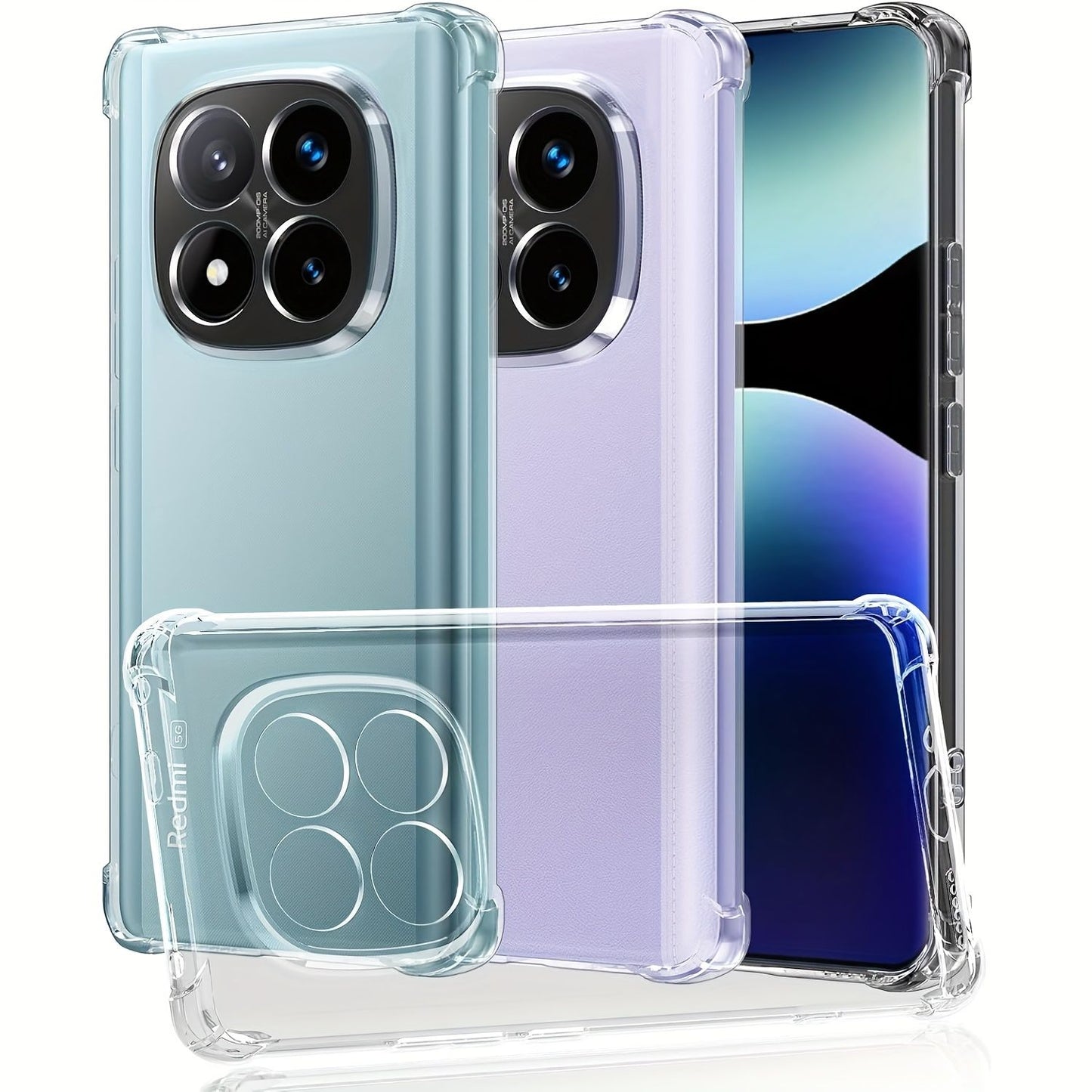 TPU Transparent Case For Redmi Note 15 14 13 Pro Plus Protective Cover Four Corners Shockproof Bumper Coque Fundas