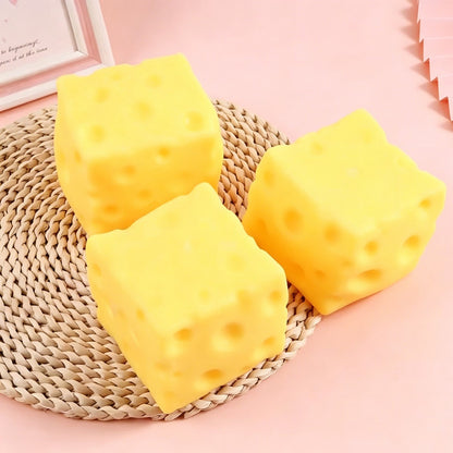 1/3/5Pcs 5cm Cheese Squeeze Toy Fidget Stress Relief Squishy Cube Toy, Slow Rebound, Decompression Toy for Kids Adults Gift