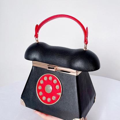 Handle Telephone Shaped Women Evening Handbags Designer Party Clutch Purse Chic Shoulder Bags Female Leather Crossbody Bag Totes