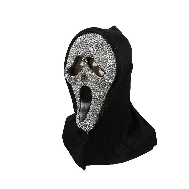 Cosplay Unique Bleed Bloody With Diamond-Studded Ghost Scream Mask Full Face Head Cover Halloween Carnival Party Costume Props