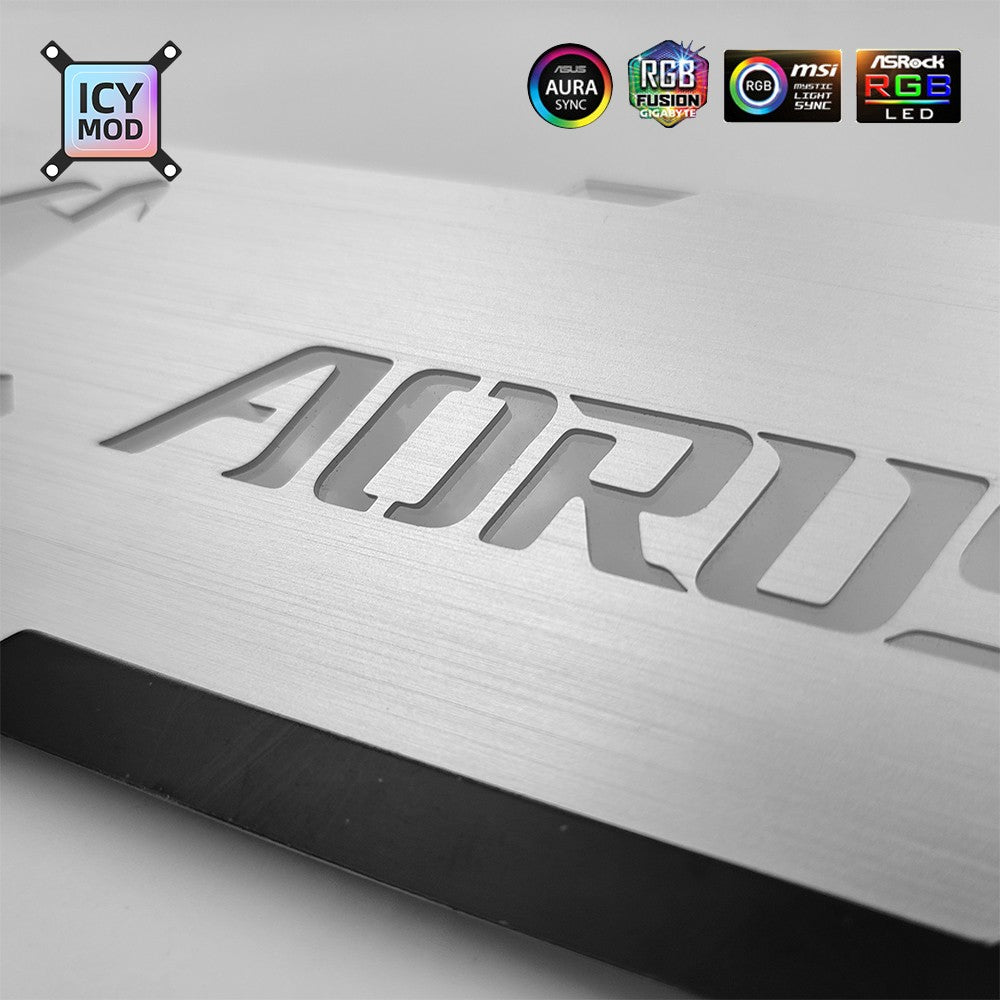 Suporte para GPU de Alumínio Aorus 5V3Pin VGA Holder RGB MSI ROG NVIDIA A-RGB Suporte Horizontal para Placa de Vídeo Metal AURA 12V