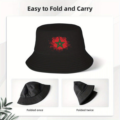 Custom Marokko Morocco Flag Bucket Hat Men Women Moroccan Proud Outdoor Sun Summer Fishing Cap
