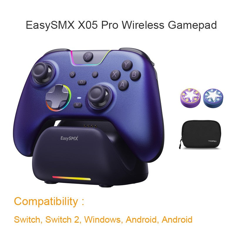 EasySMX X05 Pro Wireless Gaming Controller, Gamepad with Charing Dock for PC Nintendo Switch iOS Android with Dual Rumble Motors