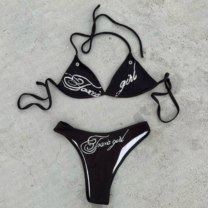 Y2k Gothic tight corset from the 2000s backless  sleeveless hot and spicy Emo girl crop top summer bikini set beach vest party