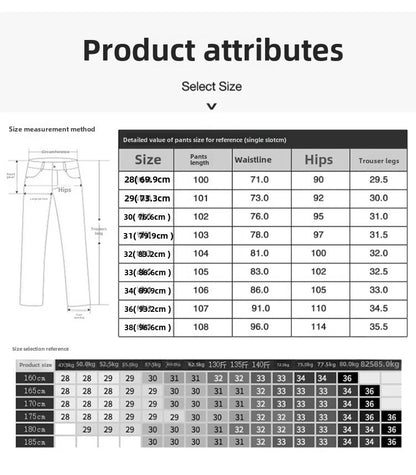 BlackJeans2024 Nova Coleção Outono/Inverno Marca da Moda Casual Slim Fit Elástica Estilo Europeu Calça Comprida Masculina Estampa Fashion