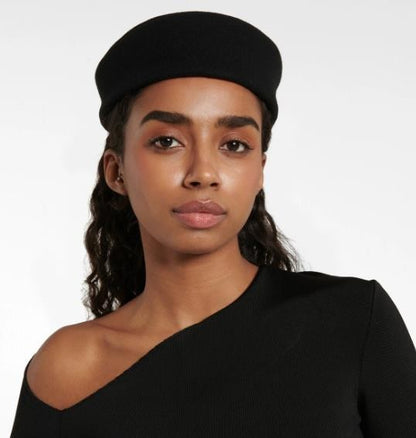 Autumn Winter Women Wool Fedoras Hats Elegant French Hard Top Concave Top Felt Berets Hat  Wedding Fascinator Party Pillbox Cap