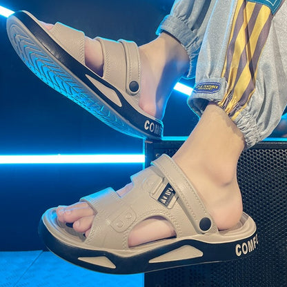 Summer Men's Slippers EVA Sandals Outdoor Light Slippers Platform Sole Casual Men Beach Shoes Non-slip Open-toe Male Sandals New