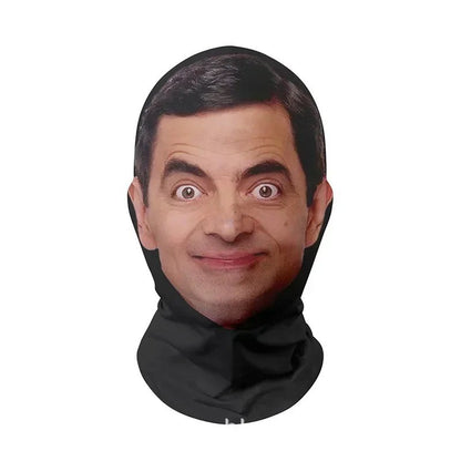 2Pcs 3D Printed Full Face Mask Realistic Celebrity Face Mask Props Costume for Party Supplies Cosplay Visual Men Women Headgear